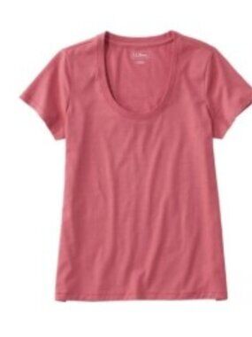 Soft Stretch Supima Tee — Scoopneck, Short Sleeve, Women’s Petite (Vintage Rose,